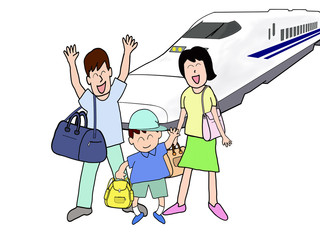 新幹線で家族旅行