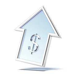 dollar symbol with growing arrow