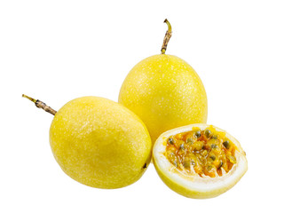 Passion fruit whole fruit and opened