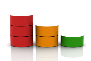 A colorful 3d pie chart graph. High resolution render.