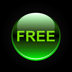 Green glossy free button