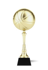 basketball trophy in gold