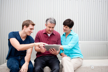 Family on tablet