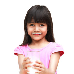 Little girl with a milk mustache