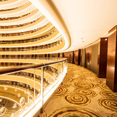 corridor of modern buildings
