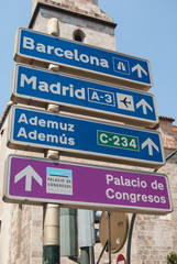 Road Sign in Valencia. Spain