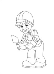 The coloring plate - construction worker