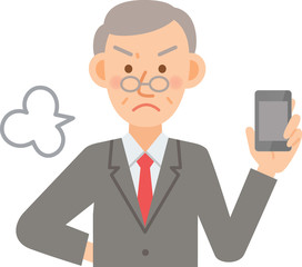 男性　シニア　タブレット