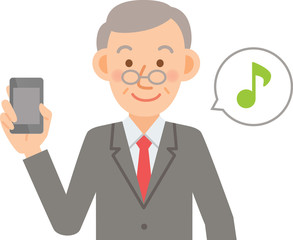 男性　シニア　タブレット