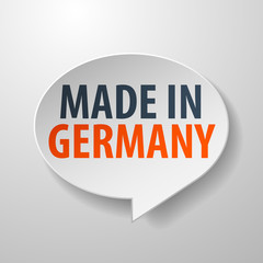 Made in Germany 3d Speech Bubble on white background