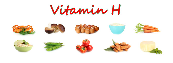 Food sources of vitamin D, isolated on white