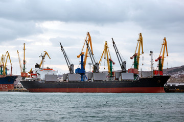 Huge container cargo ship