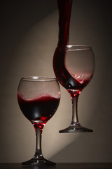 Falling wine