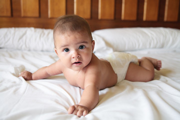 baby on bed