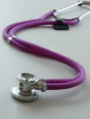 Stethoscope closeup on a white background