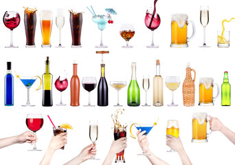 different images of alcohol isolated