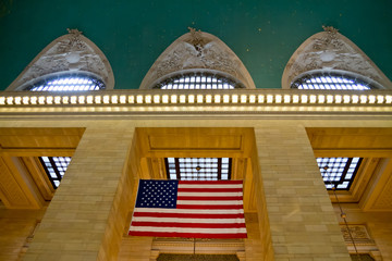 central station NY, US flag