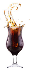 Fresh cola drink background with splash