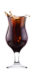 Fresh cola drink background with splash