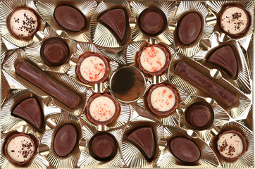 Background of Box with Chocolate Candy.