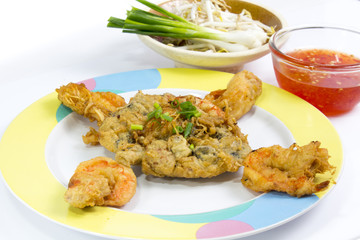 Fried Calamari  breaded served with  sauce
