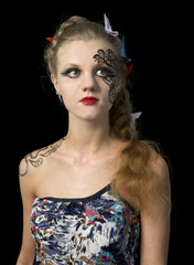 Fototapeta premium Unusual make-up on her face