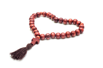 Fototapeta premium Wooden rosary with cross