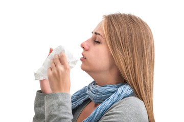 Sneezing woman