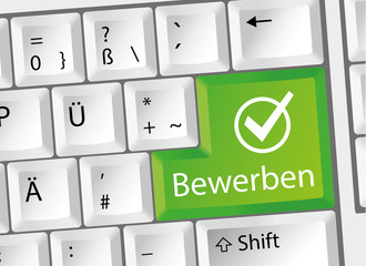 Bewerben - Arbeit - Karriere - Tastatur deutsch