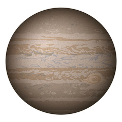 Planet Jupiter, isolated on white