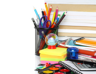 Obraz premium School stationery on white background .