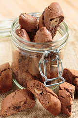 Cantuccini with cocoa and hazelnuts