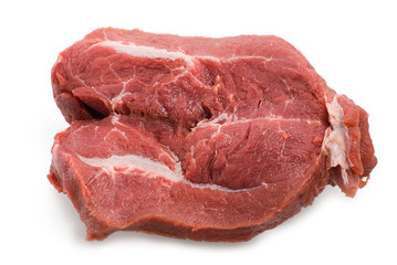 Raw meat on a white background