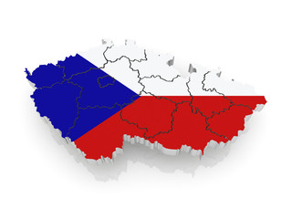 Three-dimensional map of Czech.