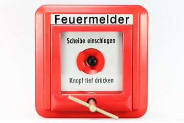 Feuermelder isoliert auf weißem Hintergrund