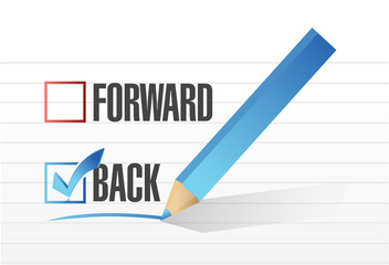 back selected with a check mark. illustration