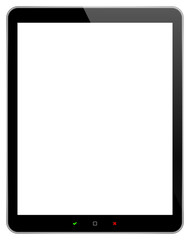 Black Business Tablet With Accept And Reject Buttons Isolated