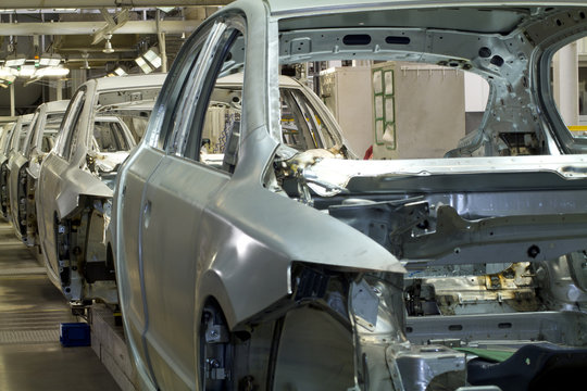 Auto Produktion Herstellung Fliessband Karosserie