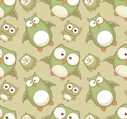Owls seamless pattern