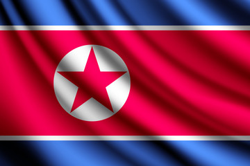 Waving flag of North Korea, vector