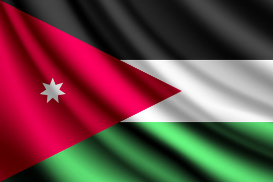 Waving flag of Jordan, vector