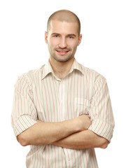 Portrait of a successful businessman on white background