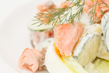 salad with salmon