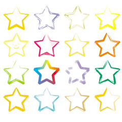 Set mit 16 bunten Sternen