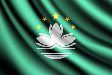 Waving flag of Macao, vector