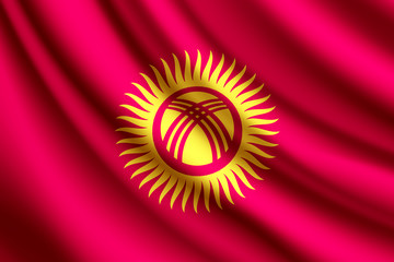 Waving flag of Kyrgyzstan, vector