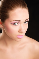 Woman eye with exotic style makeup