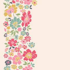 Vertical seamless floral background.