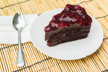 cake with cream cheese and fresh blueberries