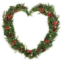 Fototapeta na wymiar Christmas Heart Wreath